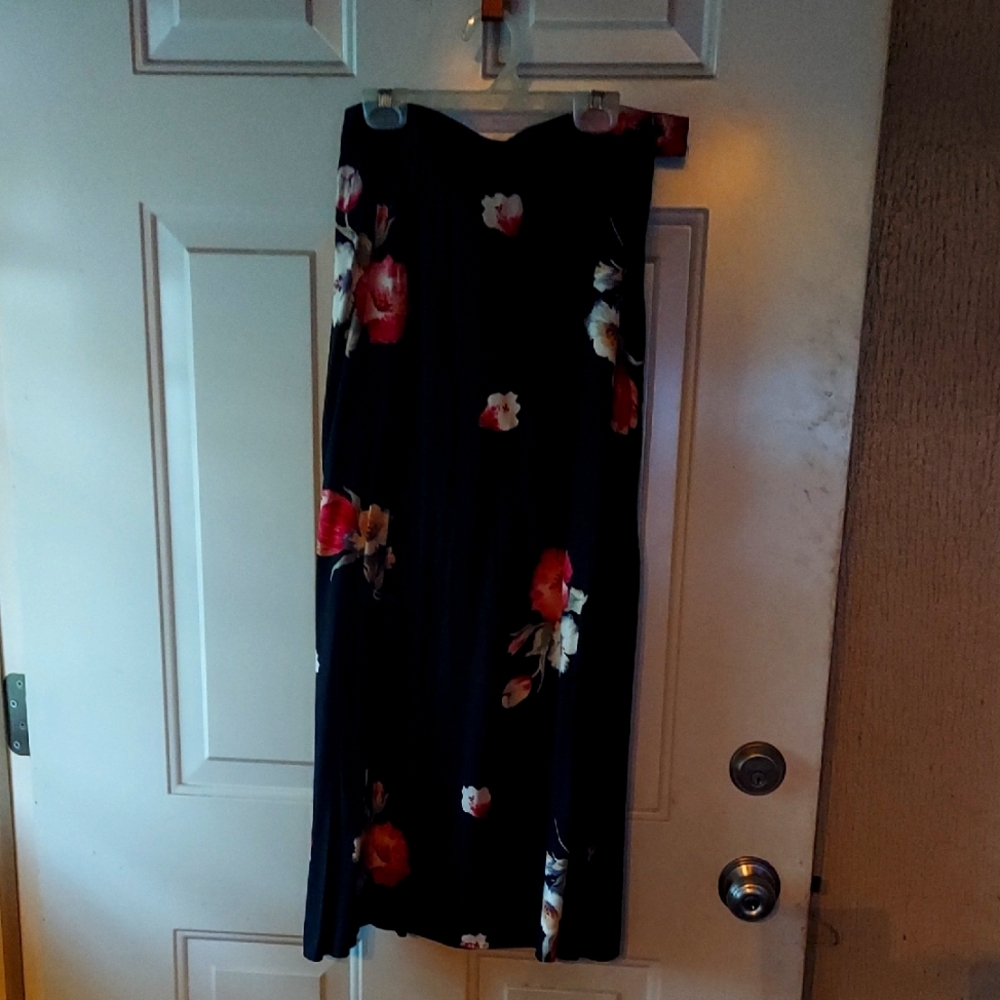 Floral Black Maxi Skirt